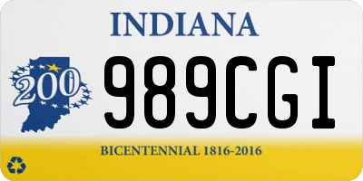 IN license plate 989CGI