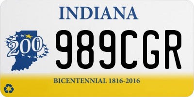 IN license plate 989CGR