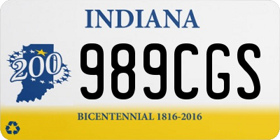 IN license plate 989CGS