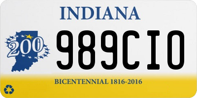 IN license plate 989CIO