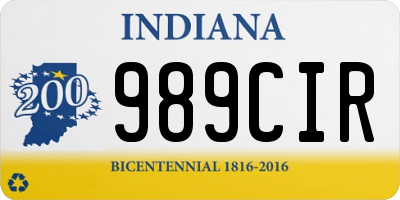 IN license plate 989CIR