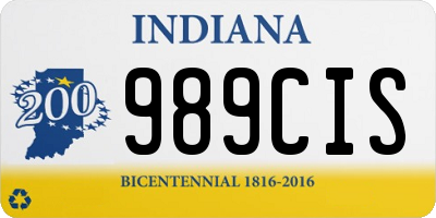 IN license plate 989CIS