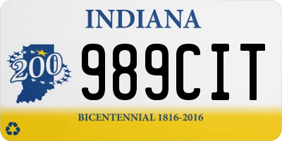 IN license plate 989CIT