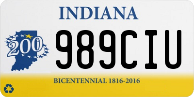 IN license plate 989CIU