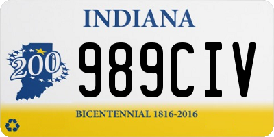 IN license plate 989CIV
