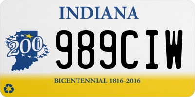 IN license plate 989CIW
