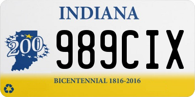 IN license plate 989CIX