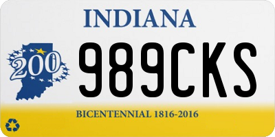 IN license plate 989CKS