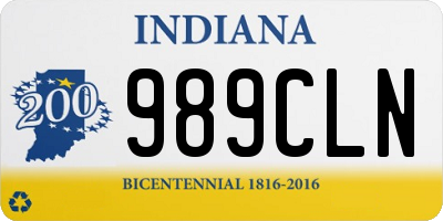 IN license plate 989CLN