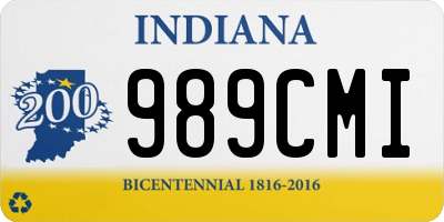 IN license plate 989CMI