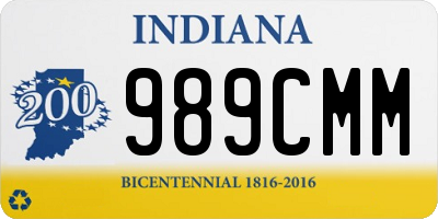 IN license plate 989CMM