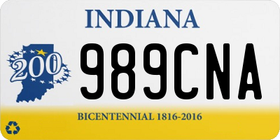 IN license plate 989CNA