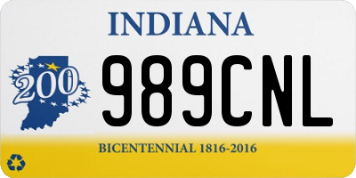 IN license plate 989CNL