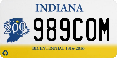 IN license plate 989COM