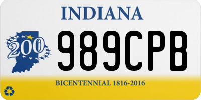 IN license plate 989CPB