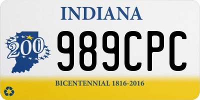 IN license plate 989CPC