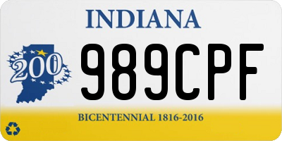 IN license plate 989CPF