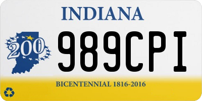 IN license plate 989CPI