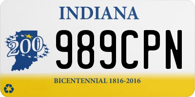 IN license plate 989CPN