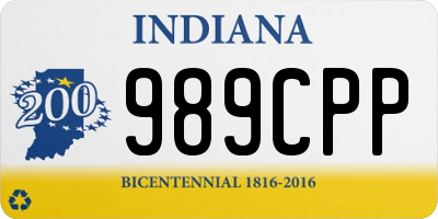 IN license plate 989CPP