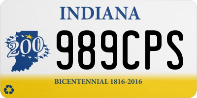 IN license plate 989CPS