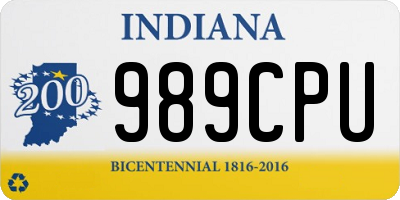 IN license plate 989CPU