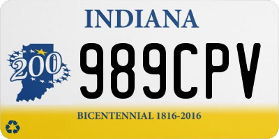 IN license plate 989CPV