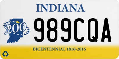 IN license plate 989CQA