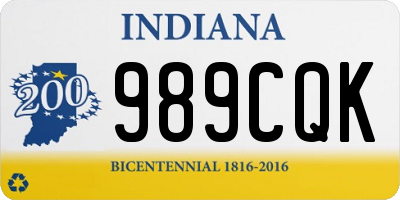 IN license plate 989CQK