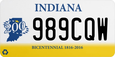 IN license plate 989CQW