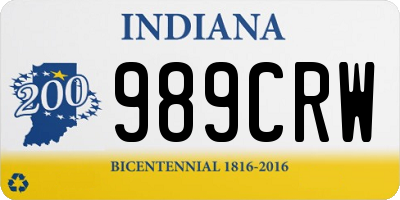 IN license plate 989CRW