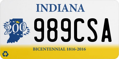 IN license plate 989CSA
