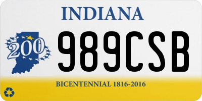 IN license plate 989CSB