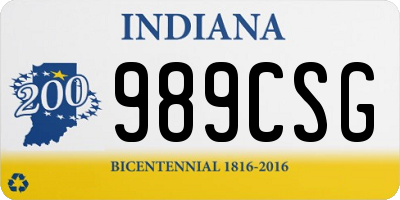 IN license plate 989CSG