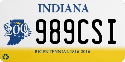 IN license plate 989CSI