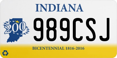 IN license plate 989CSJ