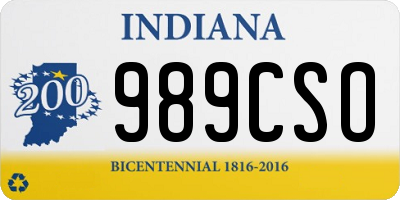 IN license plate 989CSO