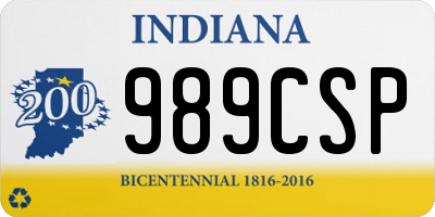 IN license plate 989CSP