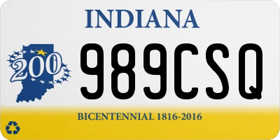 IN license plate 989CSQ