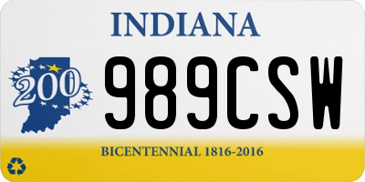 IN license plate 989CSW