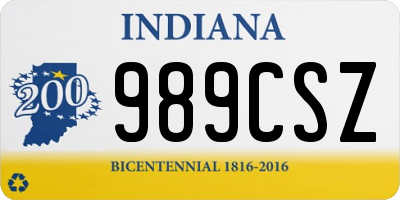 IN license plate 989CSZ