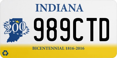 IN license plate 989CTD