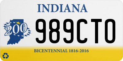 IN license plate 989CTO