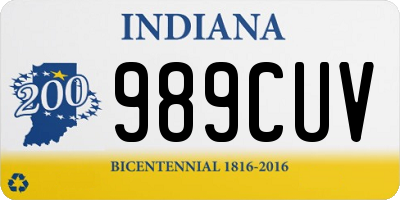 IN license plate 989CUV