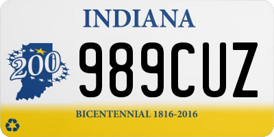 IN license plate 989CUZ