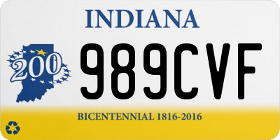 IN license plate 989CVF