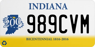 IN license plate 989CVM