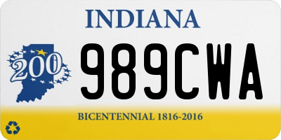 IN license plate 989CWA
