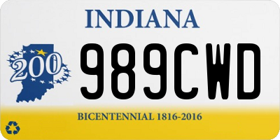 IN license plate 989CWD