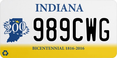 IN license plate 989CWG